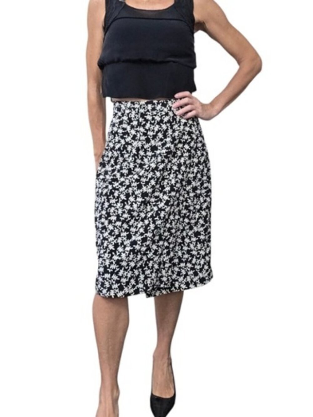 VTG Silk Studio Claude Bennett Silk Wrap Midi Skirt 4